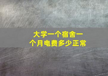 大学一个宿舍一个月电费多少正常