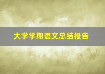 大学学期语文总结报告