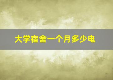 大学宿舍一个月多少电