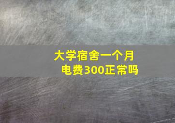 大学宿舍一个月电费300正常吗