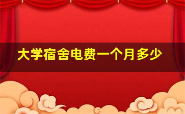 大学宿舍电费一个月多少