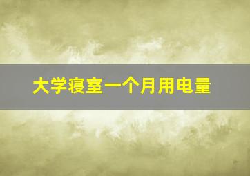 大学寝室一个月用电量