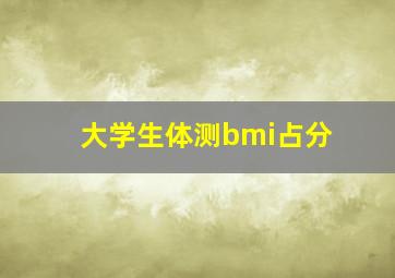 大学生体测bmi占分