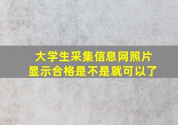 大学生采集信息网照片显示合格是不是就可以了