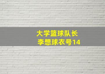 大学篮球队长李想球衣号14