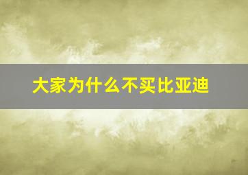 大家为什么不买比亚迪