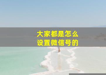 大家都是怎么设置微信号的