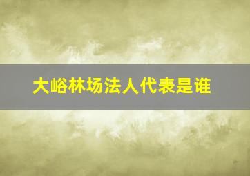 大峪林场法人代表是谁