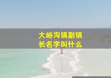 大峪沟镇副镇长名字叫什么