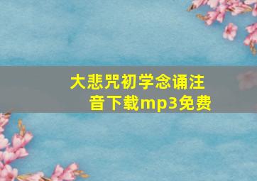 大悲咒初学念诵注音下载mp3免费