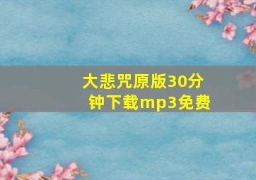 大悲咒原版30分钟下载mp3免费