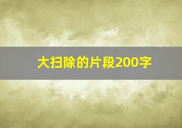 大扫除的片段200字