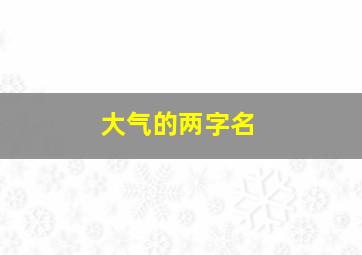 大气的两字名