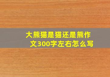 大熊猫是猫还是熊作文300字左右怎么写