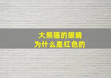 大熊猫的眼睛为什么是红色的