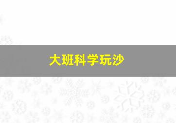 大班科学玩沙