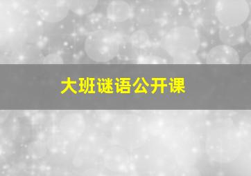 大班谜语公开课