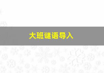 大班谜语导入