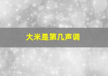 大米是第几声调