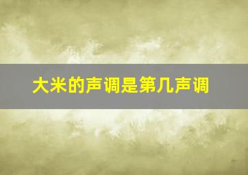 大米的声调是第几声调