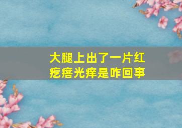 大腿上出了一片红疙瘩光痒是咋回事