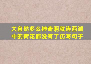 大自然多么神奇啊就连西湖中的荷花都没有了仿写句子