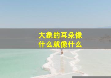 大象的耳朵像什么就像什么