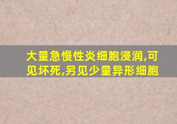 大量急慢性炎细胞浸润,可见坏死,另见少量异形细胞