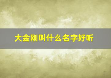 大金刚叫什么名字好听