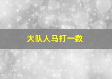 大队人马打一数