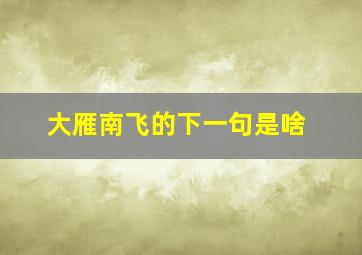 大雁南飞的下一句是啥