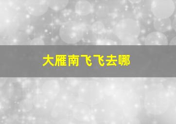 大雁南飞飞去哪