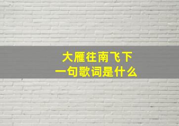 大雁往南飞下一句歌词是什么