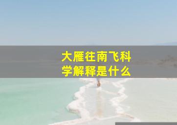 大雁往南飞科学解释是什么