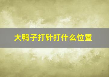 大鸭子打针打什么位置