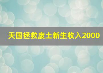 天国拯救废土新生收入2000