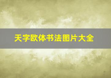 天字欧体书法图片大全