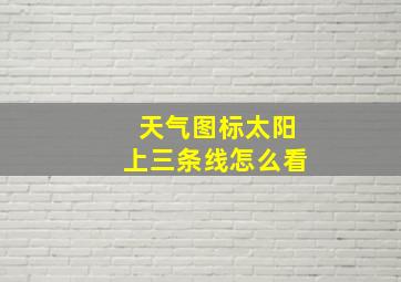 天气图标太阳上三条线怎么看