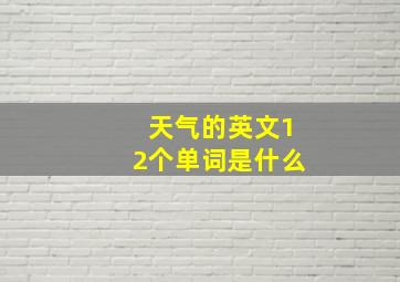 天气的英文12个单词是什么