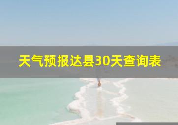 天气预报达县30天查询表