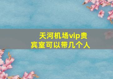 天河机场vip贵宾室可以带几个人