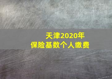 天津2020年保险基数个人缴费