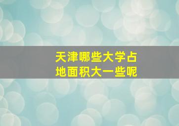 天津哪些大学占地面积大一些呢