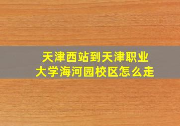 天津西站到天津职业大学海河园校区怎么走