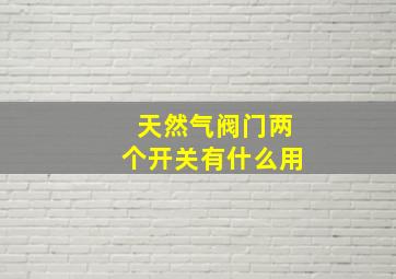 天然气阀门两个开关有什么用