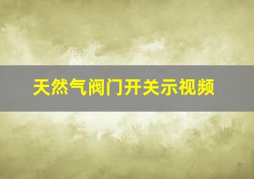 天然气阀门开关示视频