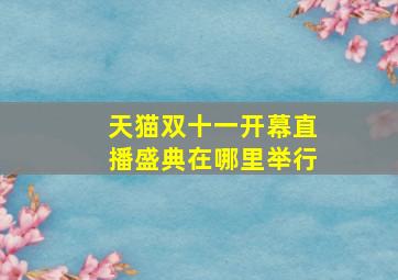 天猫双十一开幕直播盛典在哪里举行