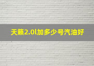 天籁2.0l加多少号汽油好