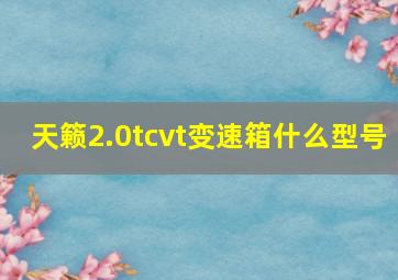 天籁2.0tcvt变速箱什么型号