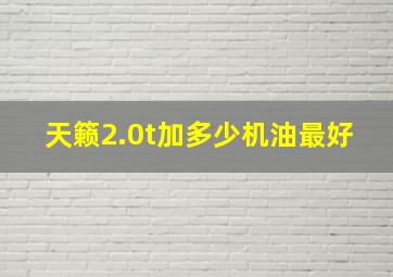 天籁2.0t加多少机油最好